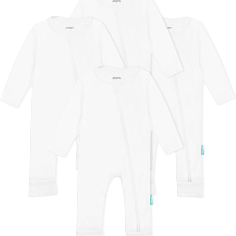 Baby Long Sleeve Romper Jumpsuit, Premium Soft Rayon One Piece Pajamas Boy Girl 2-Way Zipper Coverall Sleeper