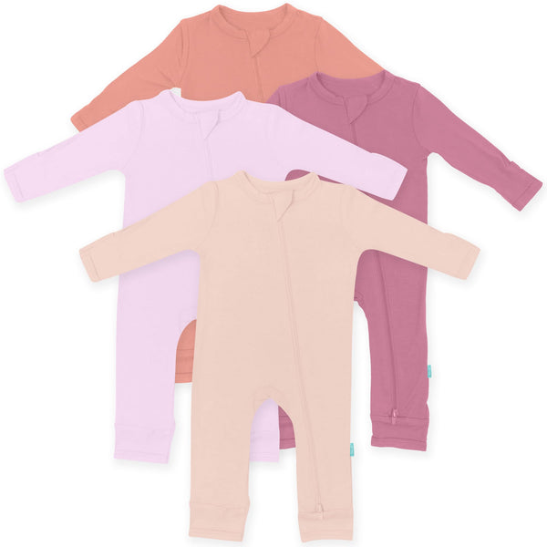 Baby Long Sleeve Romper Jumpsuit, Premium Soft Rayon One Piece Pajamas Boy Girl 2-Way Zipper Coverall Sleeper