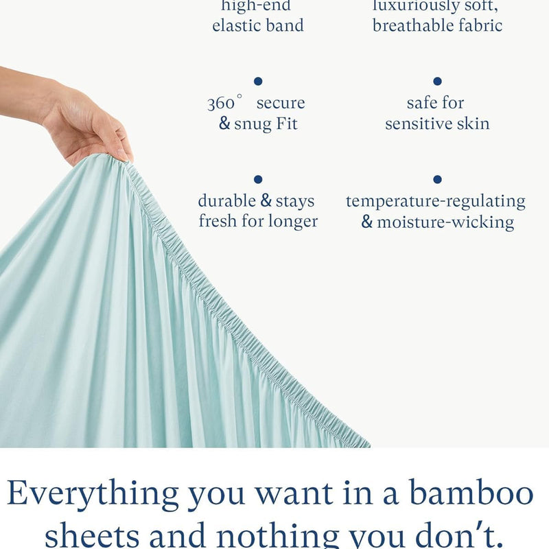 Supersoft Pack and Play Sheets Fitted, Premium Bamboo Viscose Mini Crib Sheets, Pack N Play Mattress Sheets, Graco Playard Baby Sheets Neutral for Boys Girls, 5'' Deep Pocket 2-Pack
