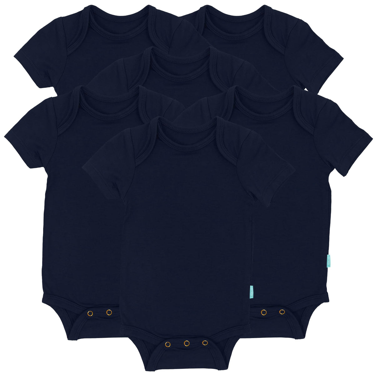 PurComfy bamboo short-sleeve baby bodysuits in Midnight