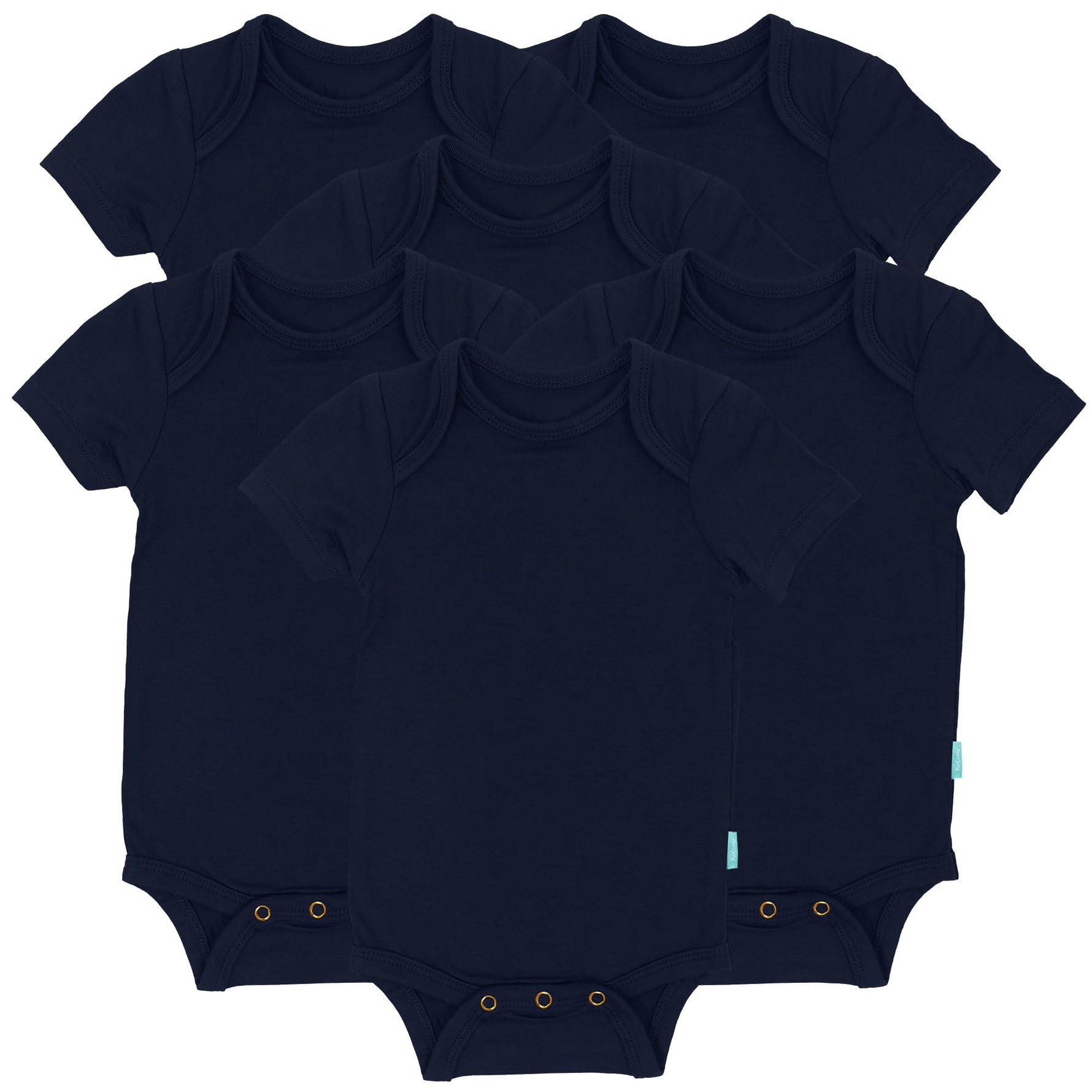 PurComfy bamboo short-sleeve baby bodysuits in Midnight
