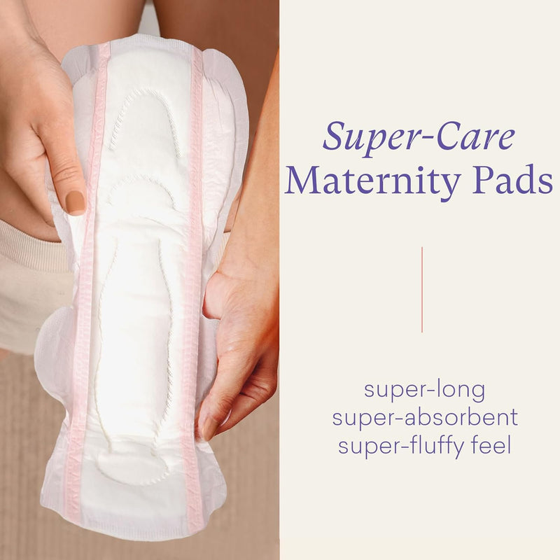 Premium Postpartum Pads with Wings Extra Long Maternity Pads Large Maximum Absorbency Post-partum Incontinence Pads Ultra Soft Heavy Flow Secure Leak Protection After Birth Pads, 24 Count