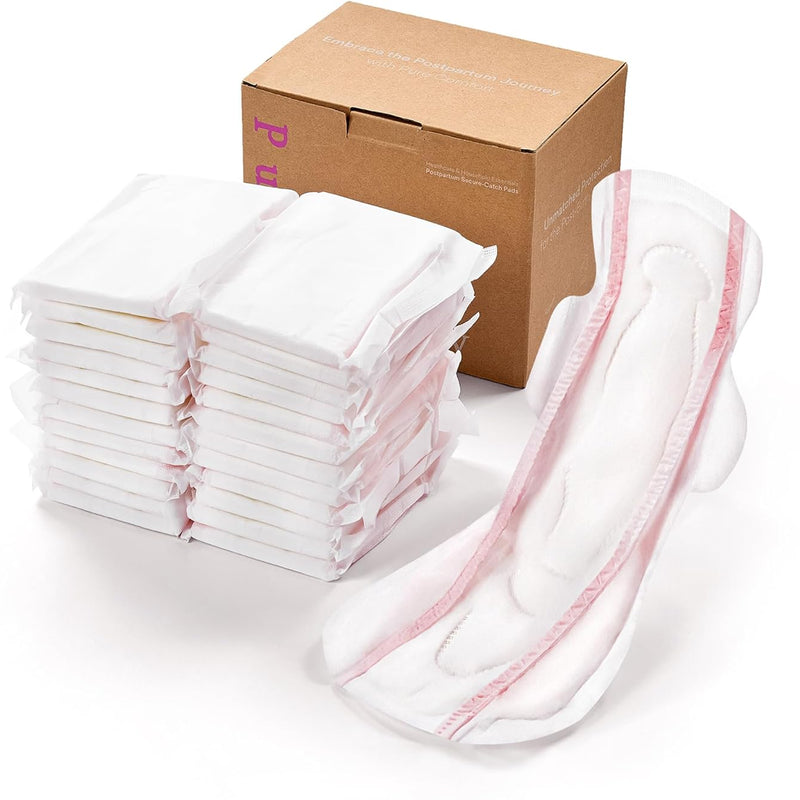 Premium Postpartum Pads with Wings Extra Long Maternity Pads Large Maximum Absorbency Post-partum Incontinence Pads Ultra Soft Heavy Flow Secure Leak Protection After Birth Pads, 24 Count