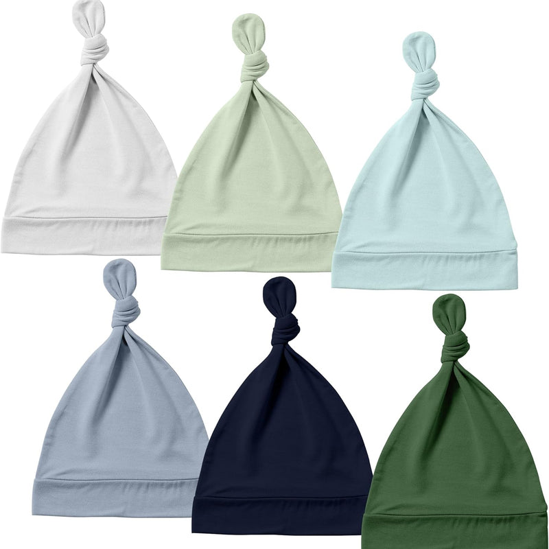 Supersoft Baby Hats 0-6 Months, Bamboo Viscose Infant Newborn Beanies for Girls Boys Hospital Hat 6 Pack