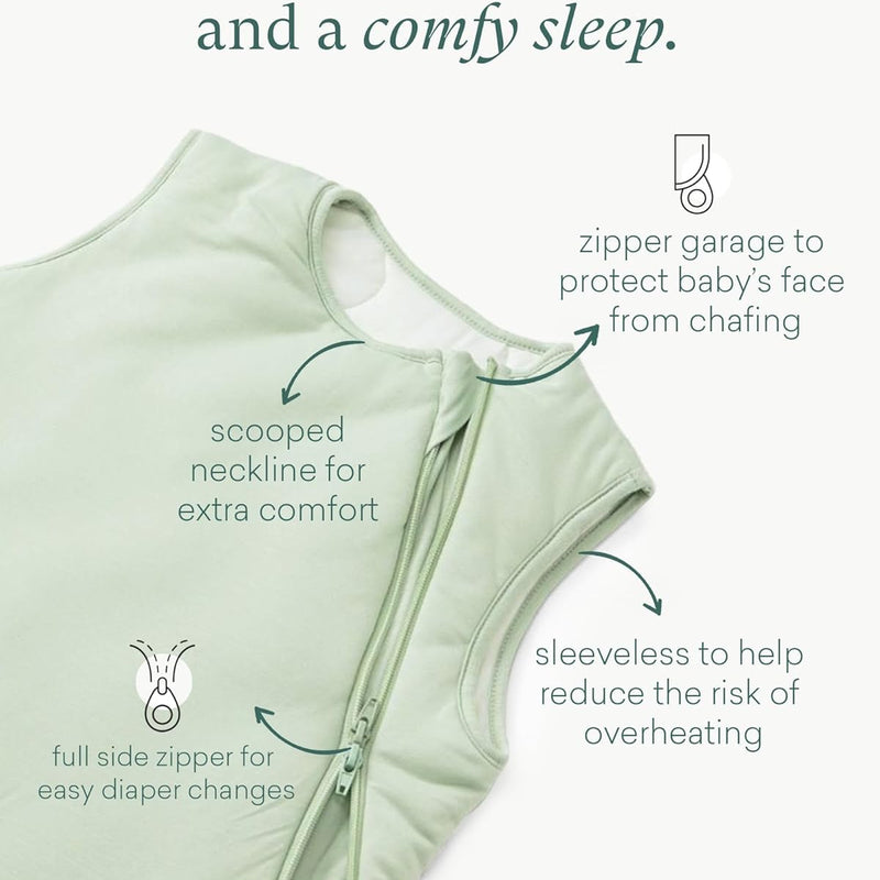 Supersoft Sleep Sack 1.0 TOG, Premium Bamboo Viscose Baby Sleeping Bag 2-Way Zipper Sleepsacks Baby Wearable Blanket