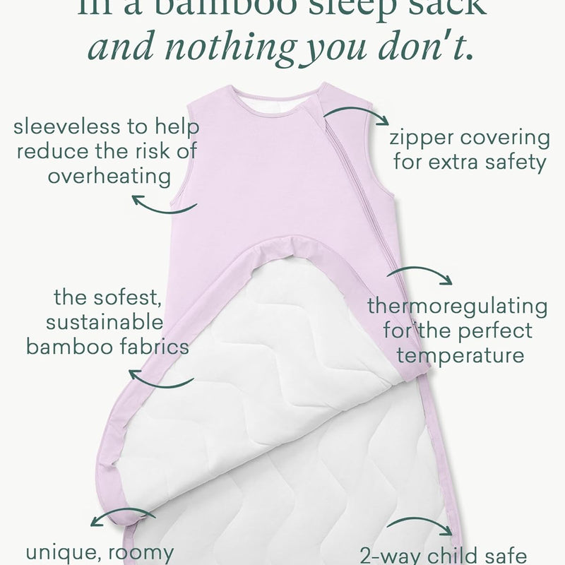 Quilted Supersoft Sleep Sack, 2.5 TOG Premium Bamboo Viscose Warm Baby Sleeping Bag, Thick Babies Wearable Blanket