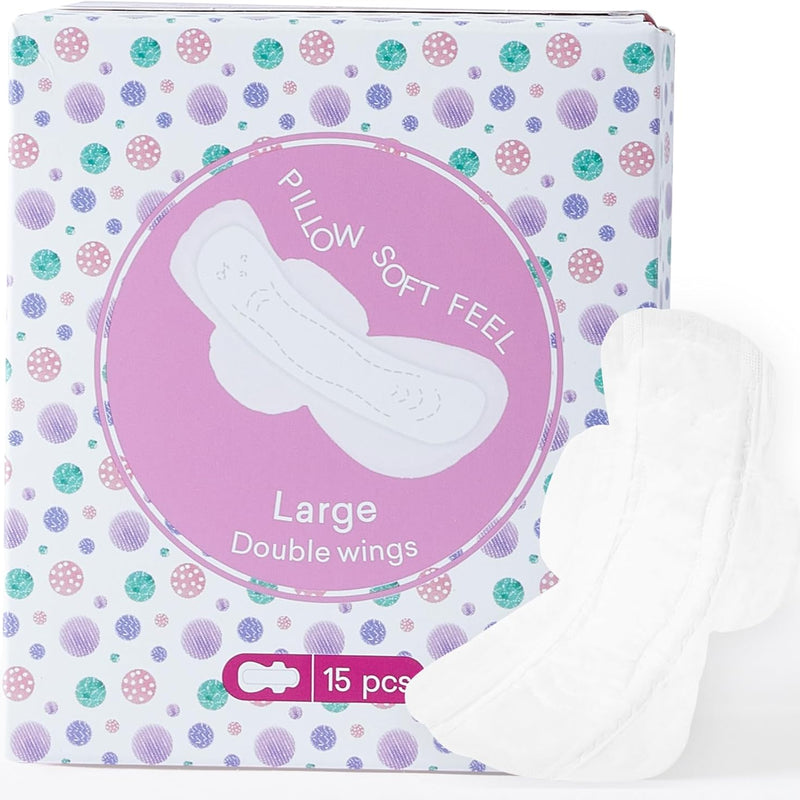 Teens Period Pads with Wings for Tweens, Organic Cotton Sanitary Pads for Teens Girls 9-10-11-12-14 Teen Menstrual Pads, Teen Regular, 18 Count