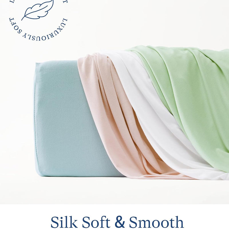 Supersoft Crib Sheets for Boys Girls, Premium Bamboo Viscose Buttery Soft Crib Mattress Fitted Sheet, Stretchy Knit Baby Sheet, Silky Comfort Baby Bed Sheets 28x52x9 Extra Deep Pocket