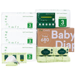 Baby Diapers Essential Kit, 4 Pack Baby Diaper, 6 Pack Baby Wipes, 4 Pack Travel Size Baby Wipes, 2 Pack Dry Wipes - PurComfy