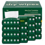 Baby Dry Wipes for Newborn, Plant-Based & Hypoallergenic Disposable Cloths for Baby Diaper Changes, Meal Time & Runny Noses, Use Wet or Dry - PurComfy