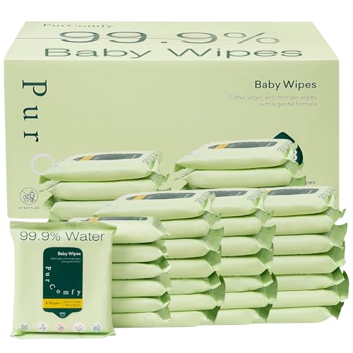Baby Wipes Unscented, 99.9% Water Wipes with Plant Based, Hypoallergenic for Sensitive Newborn Skin - PurComfy
