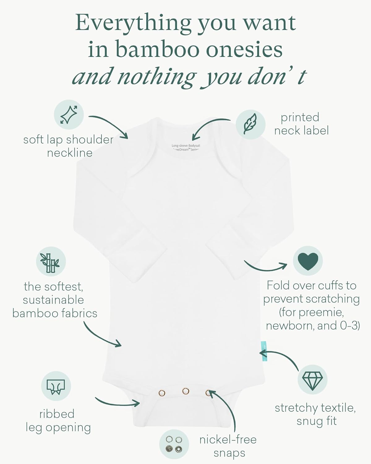 Bamboo Long-Sleeve Bodysuits - PurComfy