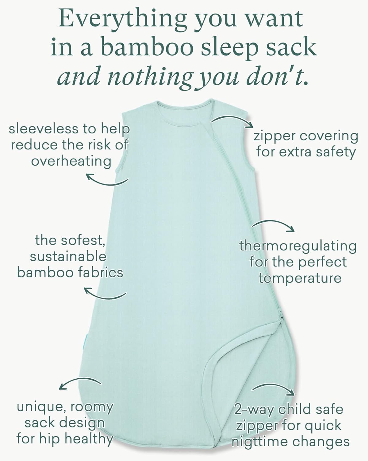 Bamboo Toddler Sleep Sack (0.5 TOG) - PurComfy