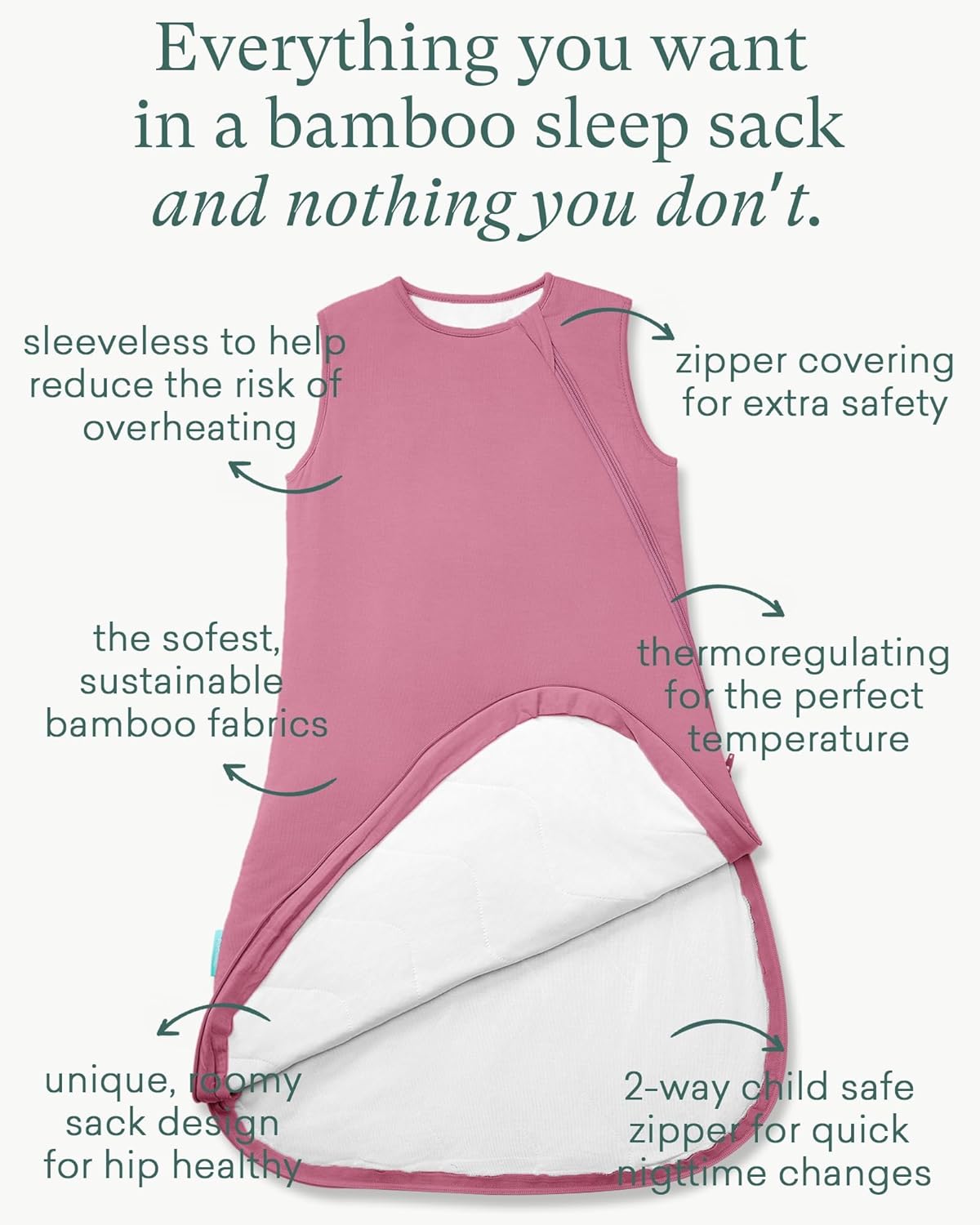 Bamboo Toddler Sleep Sack (1.0 TOG) - PurComfy