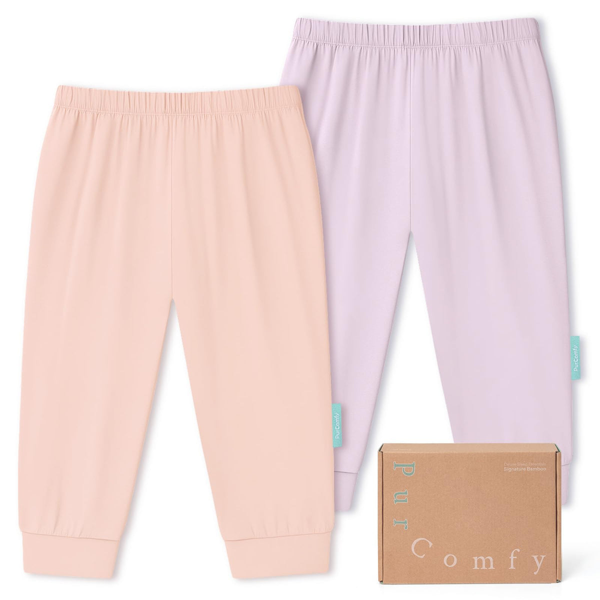 Bamboo Viscose Baby Pants, Unisex 0-24 Months, 2-Pack - PurComfy
