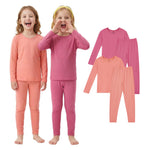 Bamboo Viscose Long Sleeve Toddler Pajama Set, Boys Girls, 4-Piece - PurComfy