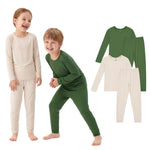 Bamboo Viscose Long Sleeve Toddler Pajama Set, Boys Girls, 4-Piece - PurComfy