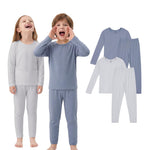 Bamboo Viscose Long Sleeve Toddler Pajama Set, Boys Girls, 4-Piece - PurComfy