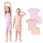 Bamboo Viscose Toddler Pajamas, Short Sleeve Summer PJs, 4-Piece - PurComfy