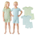 Bamboo Viscose Toddler Pajamas, Short Sleeve Summer PJs, 4-Piece - PurComfy