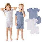 Bamboo Viscose Toddler Pajamas, Short Sleeve Summer PJs, 4-Piece - PurComfy