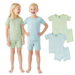 Bamboo Viscose Toddler Pajamas, Short Sleeve Summer PJs, 4-Piece - PurComfy