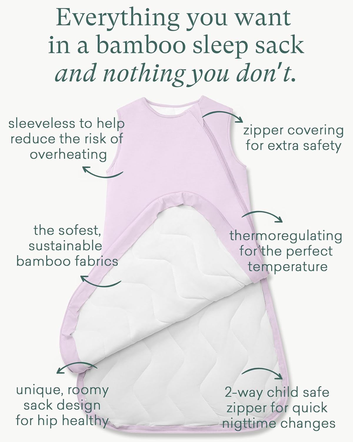 Quilted Bamboo Sleep Sack (2.5 TOG) - PurComfy