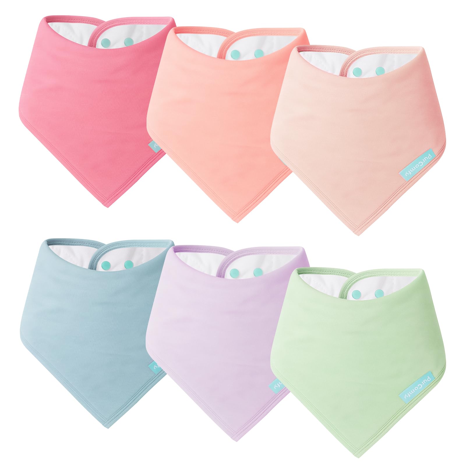 SuperSoft Baby Bibs, Premium Bamboo Viscose, 6-Pack - PurComfy