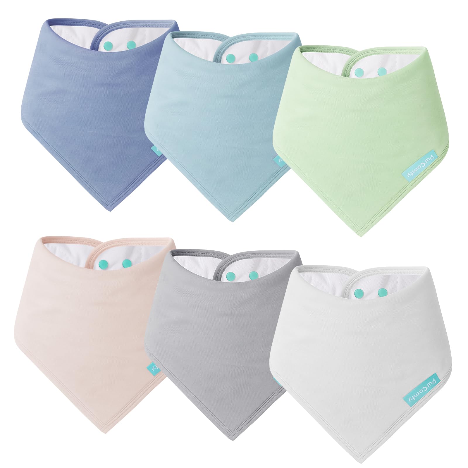 SuperSoft Baby Bibs, Premium Bamboo Viscose, 6-Pack - PurComfy