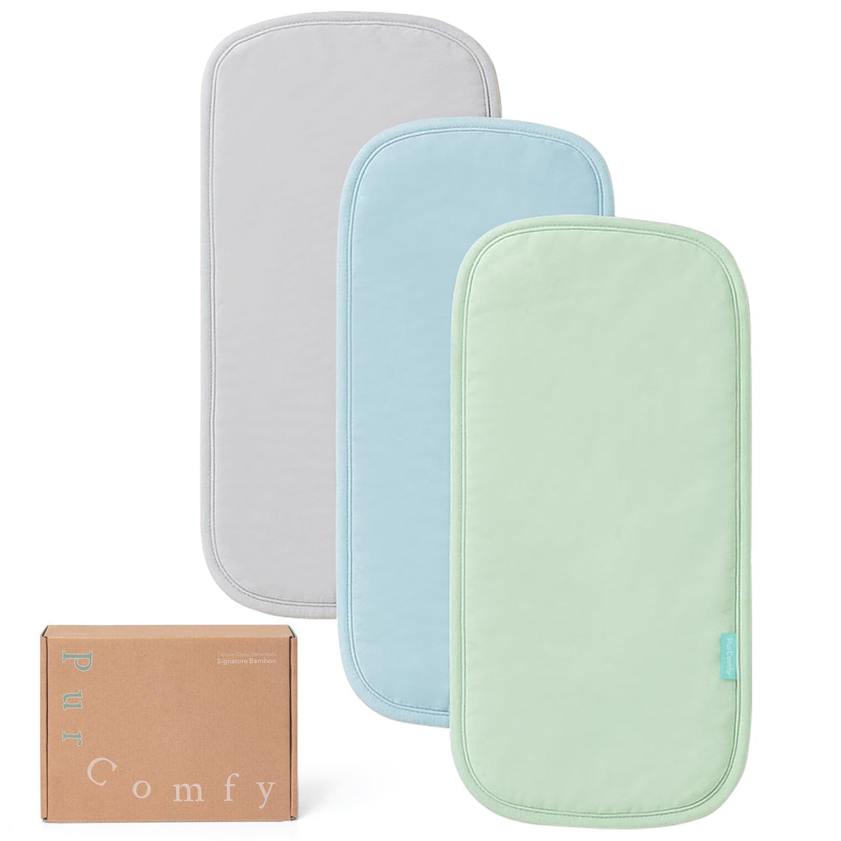 Supersoft Bamboo Viscose Burp Cloths, 3-Pack, Large 21” x 10” - PurComfy
