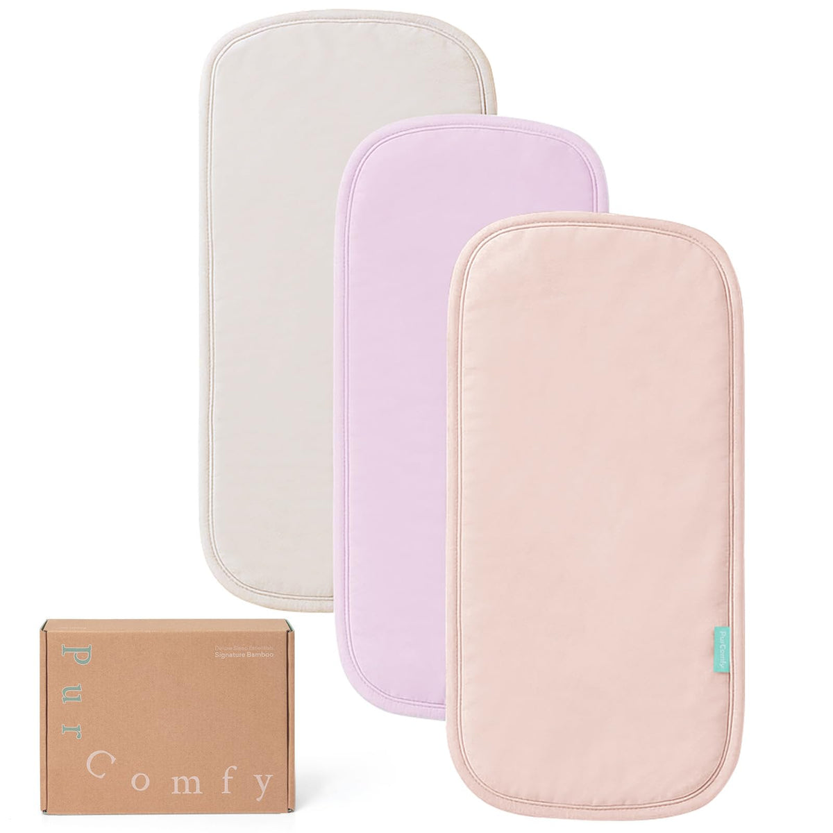 Supersoft Bamboo Viscose Burp Cloths, 3-Pack, Large 21” x 10” - PurComfy